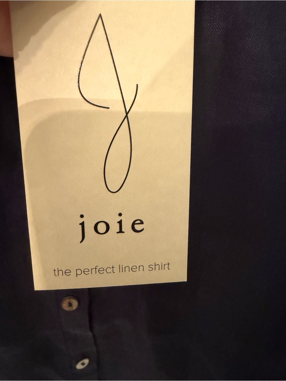 Joie 100% Linen Navy Button Front Collared Shirt Blouse NWT Size Small - Picture 5 of 6